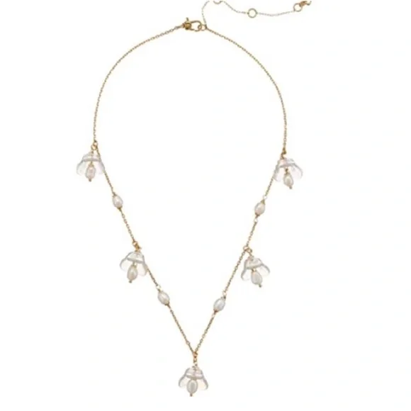 KATE SPADE • Painted Petal Scatter Pearl Necklace - Picture 4 of 5
